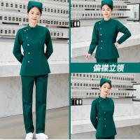 护士服长袖女短款分体套装墨绿色血透手术室巡回外套急诊科工作服
